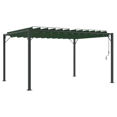 vidaXL Gazebo s lameliranim strešnim sistemom Zelena 3 x 4 x 2,14 m