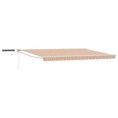 vidaXL Električni zložljiv senčnik Siva in oranžna 4,5 × 3 m