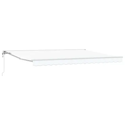 vidaXL Električni zložljiv senčnik Bela 4 × 3,5 m