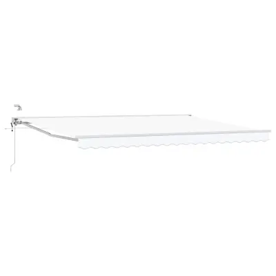 vidaXL Električni zložljiv senčnik Bela 4 × 3 m