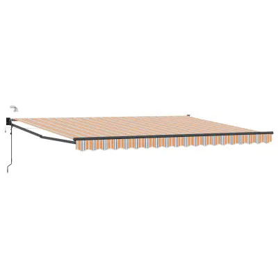 vidaXL Električni zložljiv senčnik Modra in Oranžna 4 × 3 m