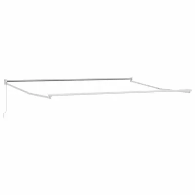 vidaXL Zložen okvir senčila Bela 500 × 300 cm Aluminij