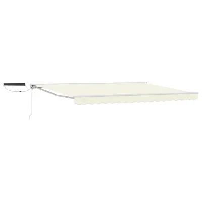 vidaXL Električni zložljiv senčnik krema 4 × 3,5 m