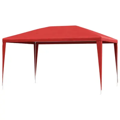 vidaXL Zabavni šotor Rdeča 400 x 300 x 255 cm PE in jeklo