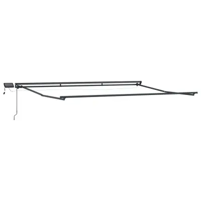 vidaXL Ročno senčilo s LED-ji Antracit 4 × 3,5 m Aluminij