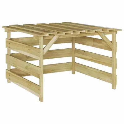 vidaXL Garaža za kosilnico Rjava 84 x 80 x 56 cm Impregniran bor