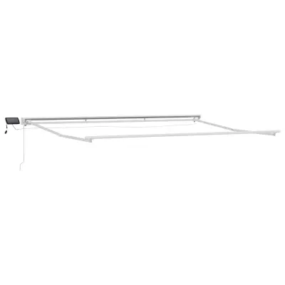 vidaXL Ročno senčilo s LED-ji Bela 4,5 × 3,5 m Aluminij