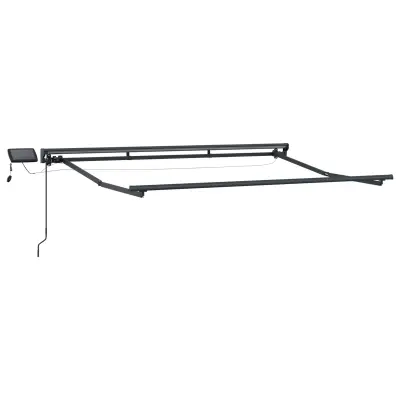 vidaXL Ročno senčilo s LED-ji Antracit 3 x 2 m Aluminij