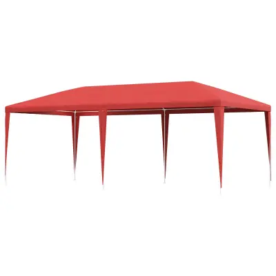 vidaXL Zabavni šotor Rdeča 600 x 300 x 255 cm PE in jeklo