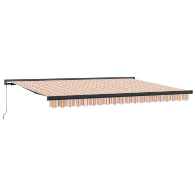 vidaXL Retraktilna tenda Oranžna in siva 400 × 300 cm