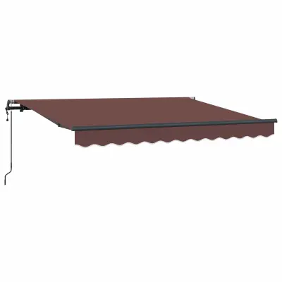 vidaXL Retraktilna tenda Rjava 250 x 200 cm blago