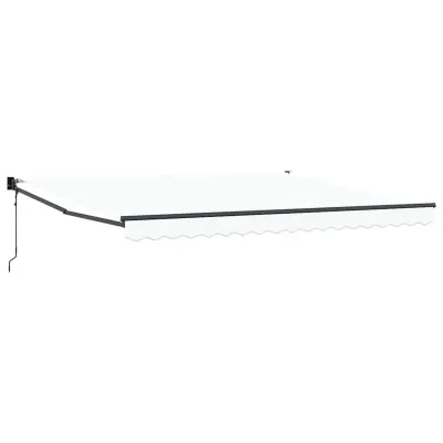 vidaXL Retraktilna tenda Bela 400 × 300 cm Poliester in aluminij