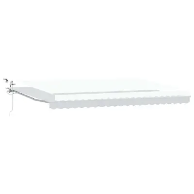 vidaXL Retraktilna tenda Bela 500 × 350 cm Poliester in kovina