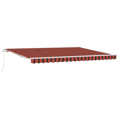 vidaXL Retraktilna tenda Oranžna in Rjava 450 × 300 cm