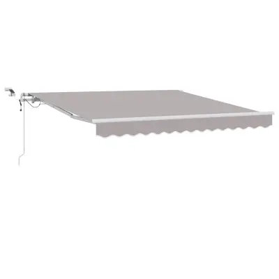 vidaXL Retraktilna tenda Svetlo siva 350 x 250 cm Poliester in kovina
