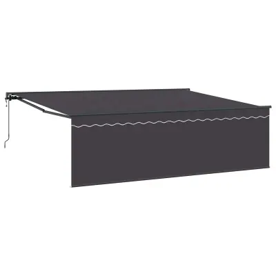 vidaXL Retraktilna tenda Antracit 450 × 350 cm Poliester in aluminij