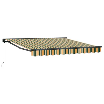 vidaXL Retraktilna tenda Zelena in Rumena 300 x 250 cm