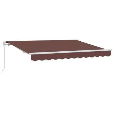 vidaXL Retraktilna tenda Rjava 300 x 200 cm blago