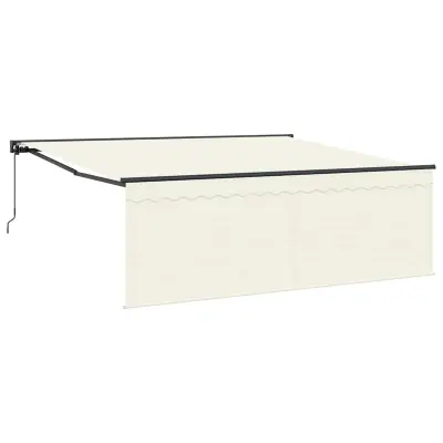 vidaXL Retraktilna tenda krema 400 × 300 cm Poliester in aluminij