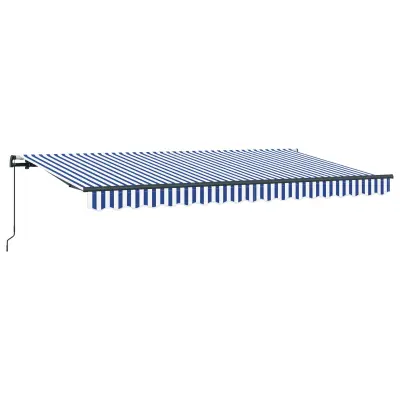 vidaXL Retraktilna tenda Modra 400 x 200 cm blago