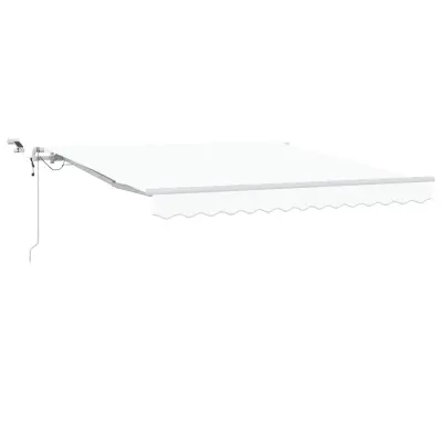 vidaXL Retraktilna tenda Bela 350 x 250 cm Poliester in kovina