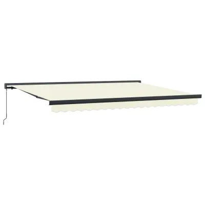 vidaXL Retraktilna tenda Krem in siva 400 × 300 cm Platno in aluminij