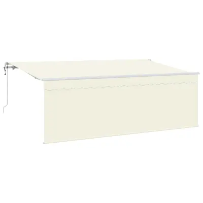 vidaXL Retraktilna tenda krema 400 x 200 cm Poliester in aluminij