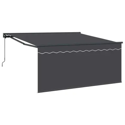 vidaXL Retraktilna tenda Antracit 350 x 250 cm Poliester in aluminij