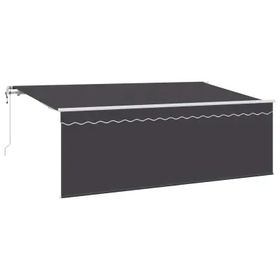 vidaXL Retraktilna tenda Antracit 400 x 200 cm Poliester in aluminij