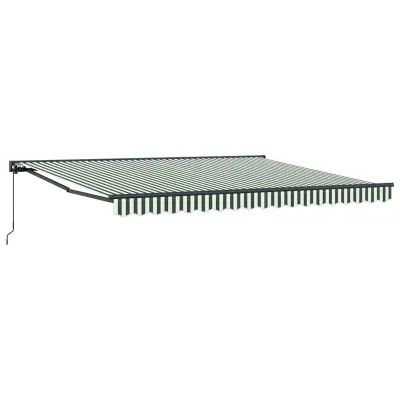 vidaXL Okvir tende Zelena in Bela 400 × 300 cm Poliester s PU premazom