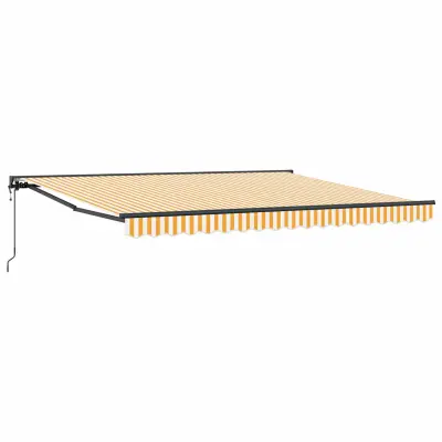 vidaXL Okvir tende Rumena in Bela 400 × 300 cm Poliester s PU premazom