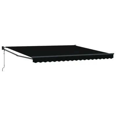 vidaXL Retraktilna tenda Črna 400 × 300 cm Poliester in aluminij