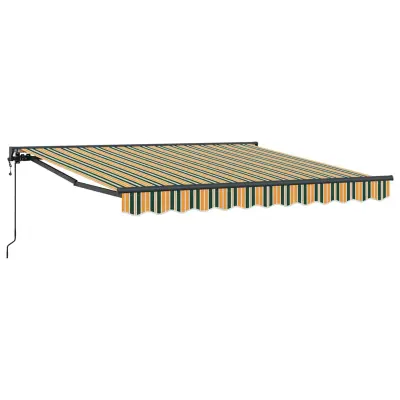 vidaXL Retraktilna tenda Zelena in Rumena 300 x 250 cm