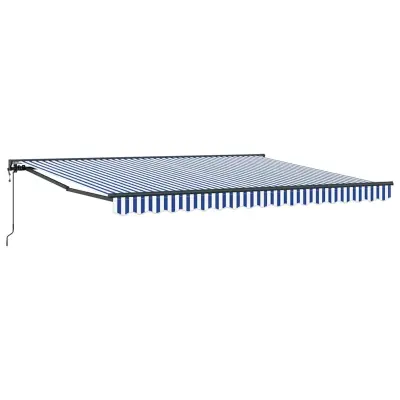 vidaXL Okvir tende Modra in bela 400 × 300 cm Poliester s PU premazom