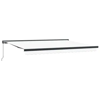 vidaXL Retraktilna tenda Bela 4 × 3 m Platno in aluminij