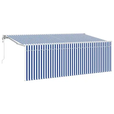 vidaXL Retraktilna tenda Modra in bela 400 x 200 cm