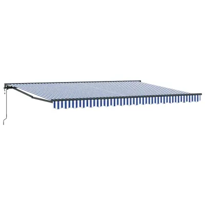 vidaXL Okvir tende Modra in bela 450 × 300 cm Poliester s PU premazom