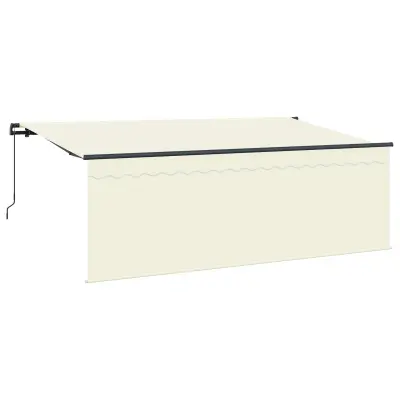 vidaXL Retraktilna tenda krema 350 x 200 cm Poliester in aluminij