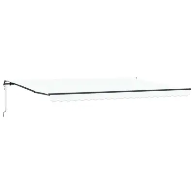 vidaXL Retraktilna tenda Bela 500 × 350 cm Tkanina in aluminij