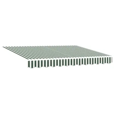 vidaXL Retraktilna tenda z LED lučmi Zelena in bela 300 x 250 cm blago