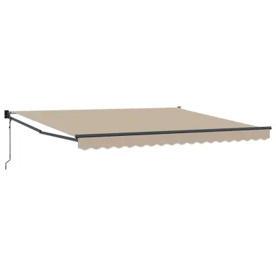 vidaXL Retraktilna tenda Bež 400 × 300 cm Poliester in aluminij