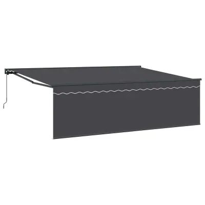 vidaXL Retraktilna tenda Antracit 450 × 300 cm Poliester in aluminij