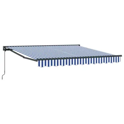 vidaXL Okvir tende Modra in bela 350 x 250 cm Poliester s PU premazom