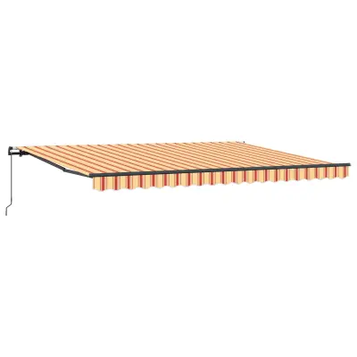 vidaXL Retraktilna tenda Rumena in oranžna 450 × 300 cm
