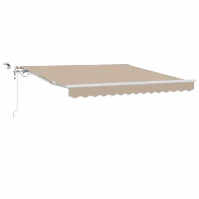 vidaXL Retraktilna tenda Bež 350 x 250 cm Poliester in kovina