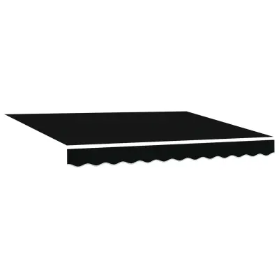 vidaXL Retraktilna tenda Črna 350 x 250 cm Poliester in jeklo