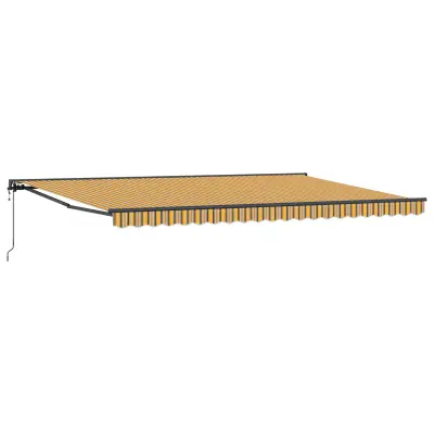 vidaXL Retraktilna tenda Rumena in Siva 500 × 300 cm