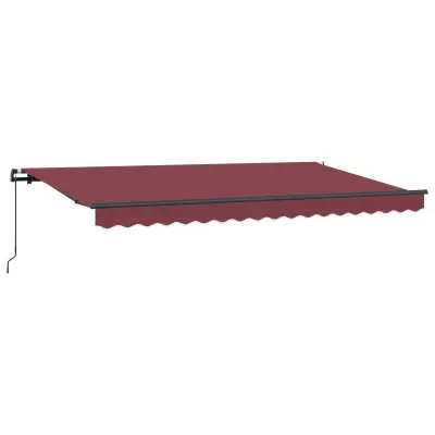 vidaXL Retraktilna tenda Burgundija 400 x 200 cm blago