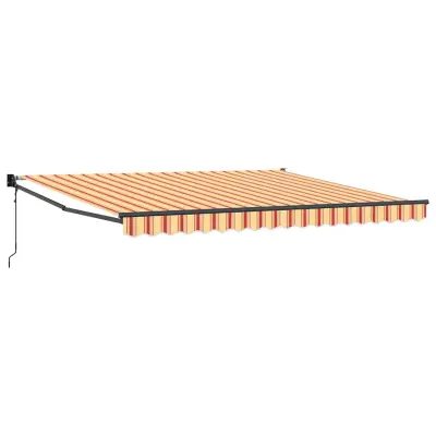 vidaXL Retraktilna tenda Rumena in oranžna 400 × 300 cm