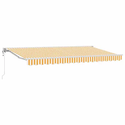 vidaXL Retraktilna tenda Rumena in Bela 400 x 200 cm